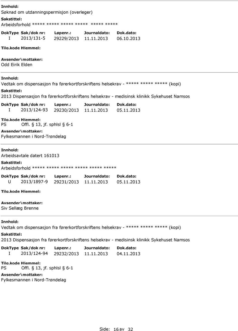 helsekrav - medisinsk klinikk Sykehuset Namsos 2013/124-93 29230/2013 05.11.