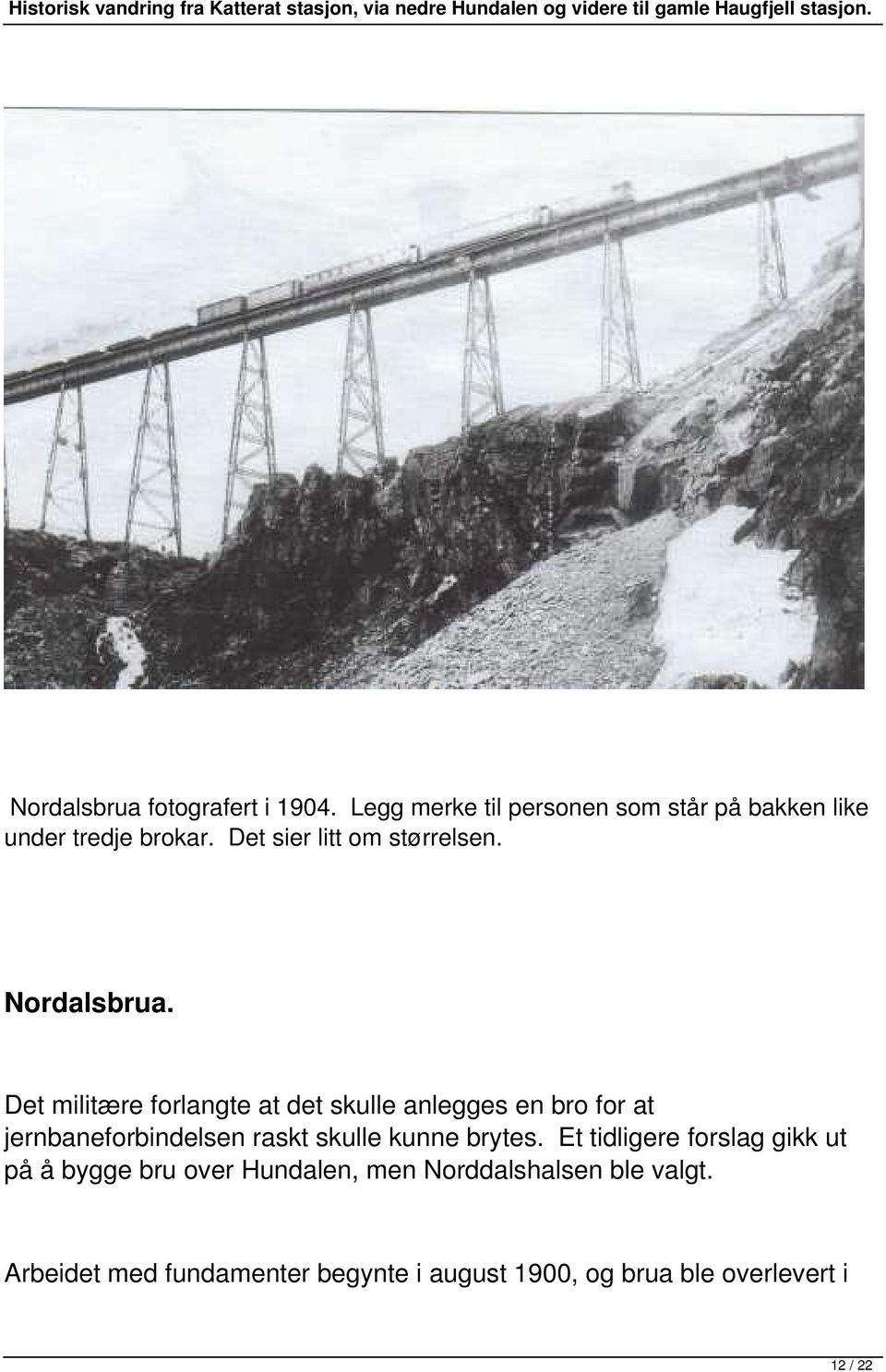 Det militære forlangte at det skulle anlegges en bro for at jernbaneforbindelsen raskt skulle kunne