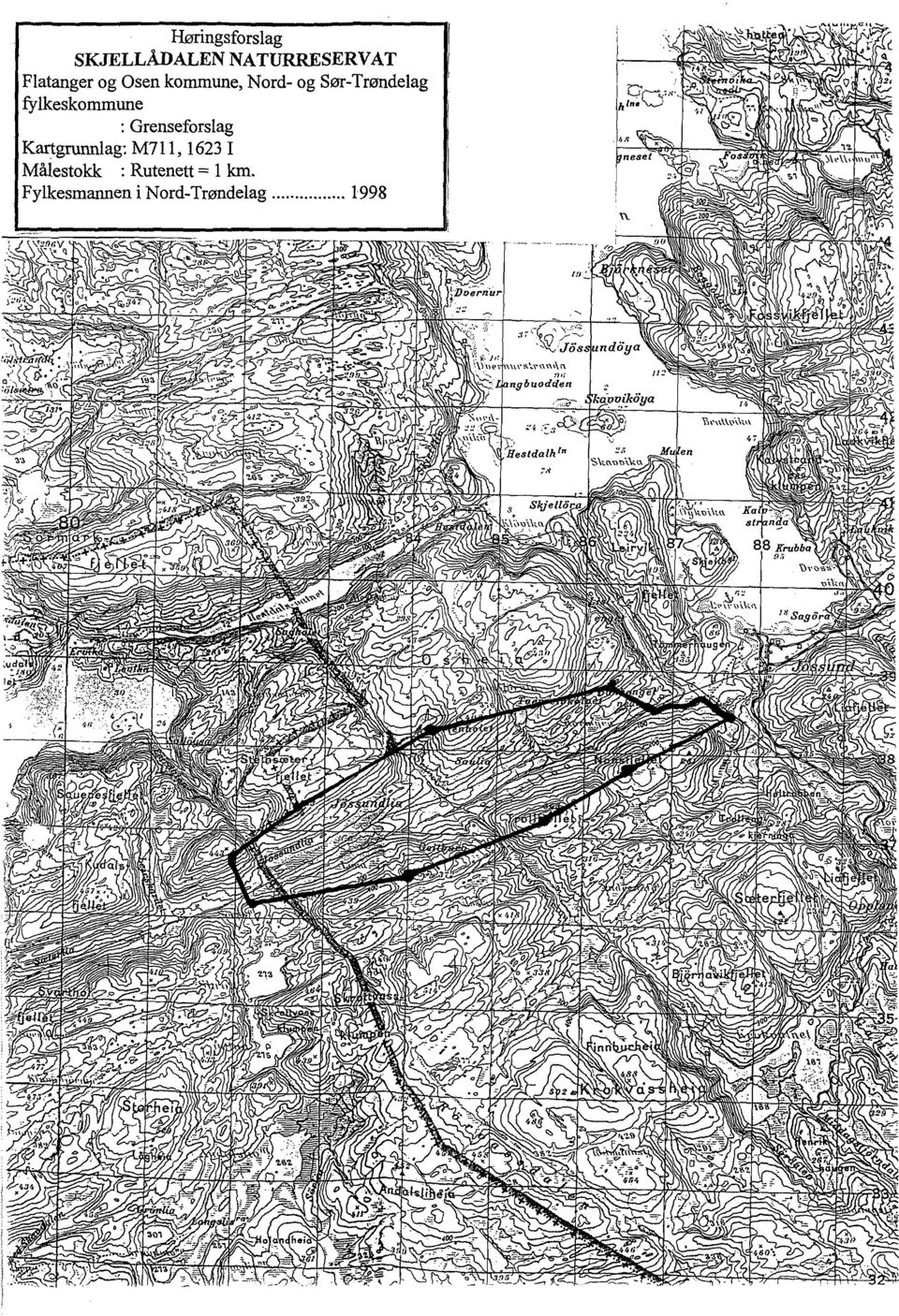 fylkeskommune : Grenseforslag Kartgrunnlag: M711,