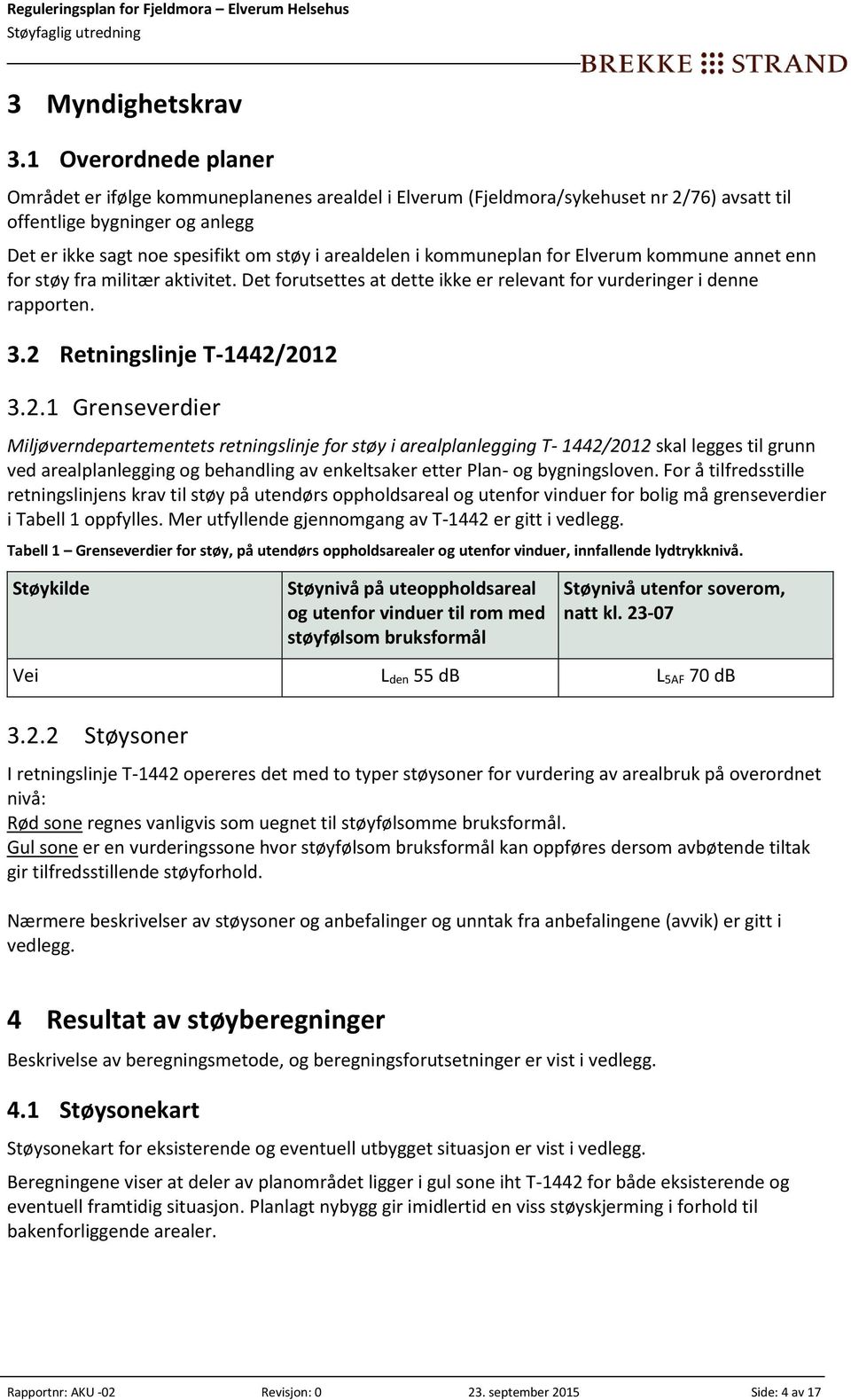 kommuneplan for Elverum kommune annet enn for støy fra militær aktivitet. Det forutsettes at dette ikke er relevant for vurderinger i denne rapporten. 3.2 