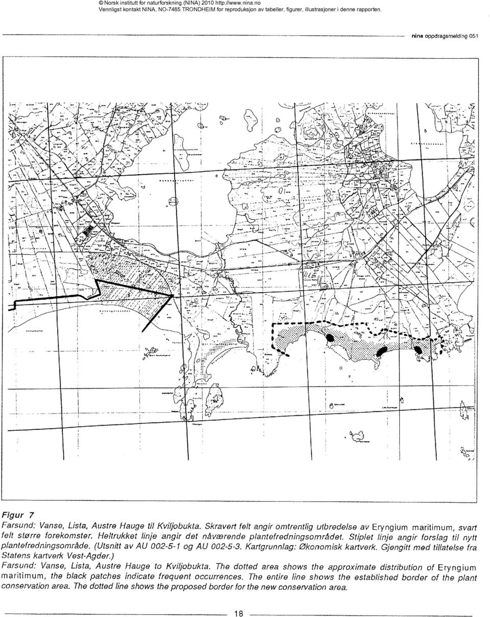 Kartgrunnlag: økonomisk kartverk. Gjongitt med tillatelse fra Statens kartverk Vest-Agder.) Farsund: Vanse, Lista, Austre Hauge to Kviljobukta.