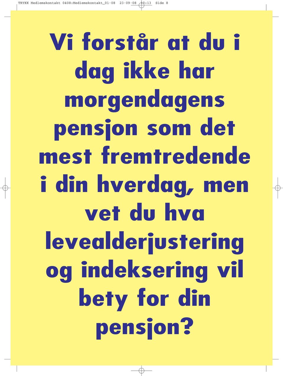 pensjon som det mest fremtredende i din hverdag, men vet du