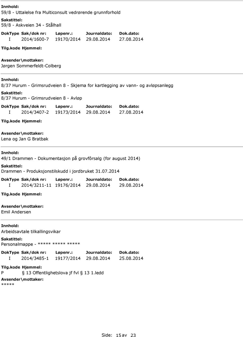 Avløp 2014/3407-2 19173/2014 27.08.