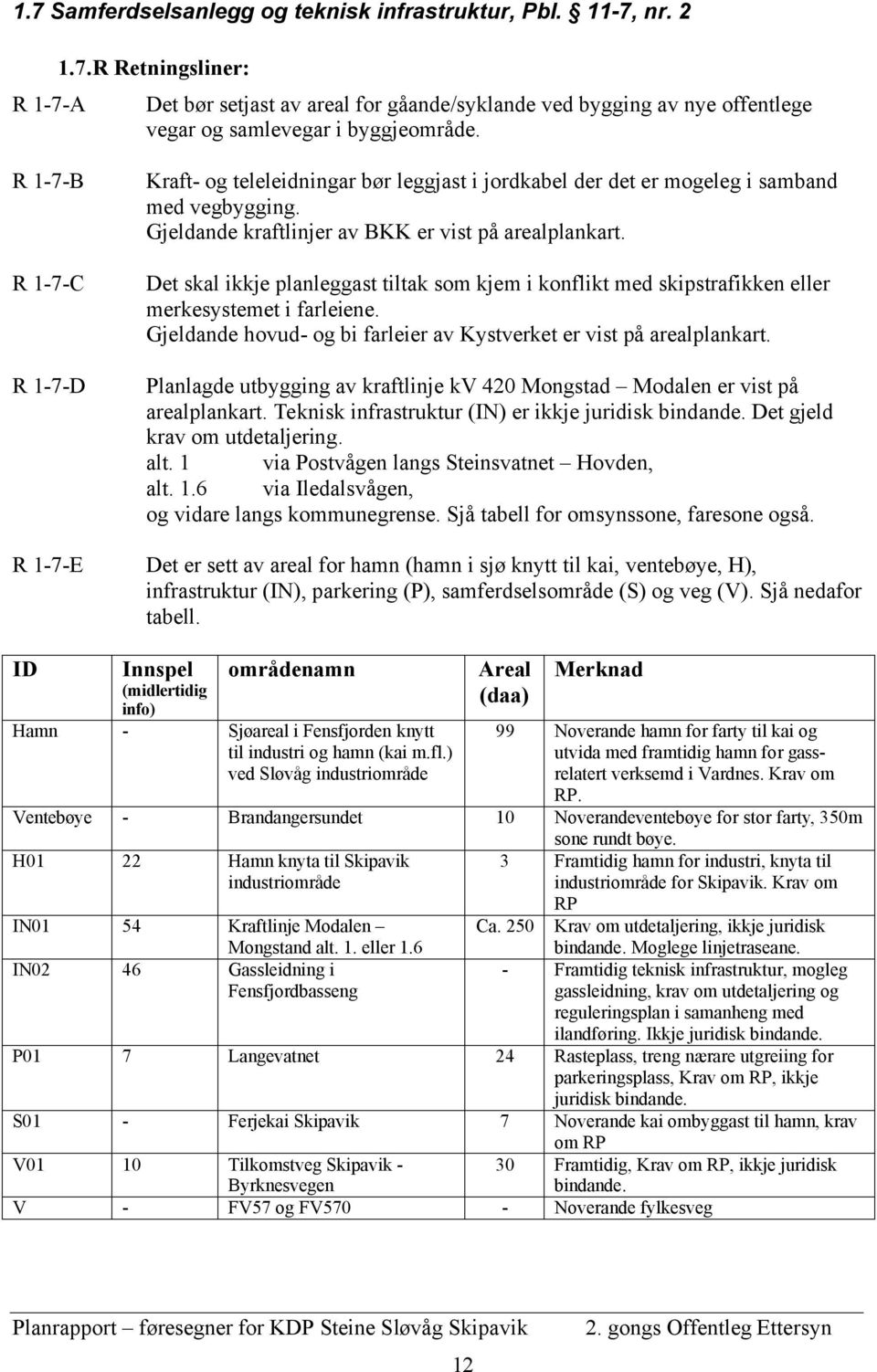 Det skal ikkje planleggast tiltak som kjem i konflikt med skipstrafikken eller merkesystemet i farleiene. Gjeldande hovud- og bi farleier av Kystverket er vist på arealplankart.