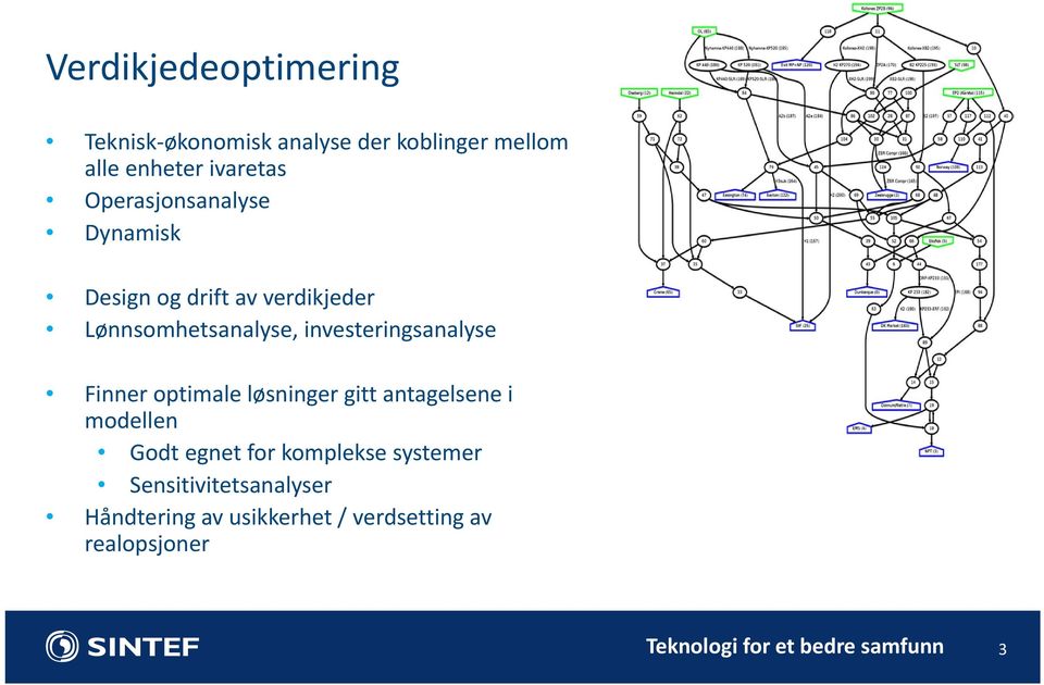 investeringsanalyse Finner optimale løsninger gitt antagelsene i modellen Godt egnet for