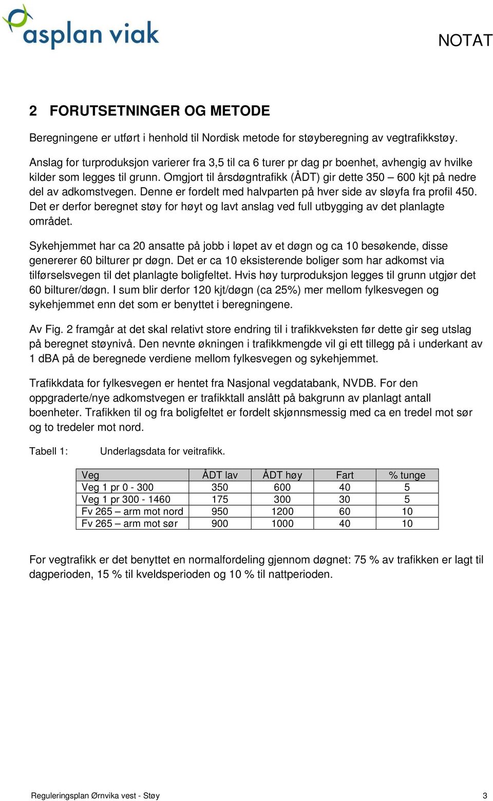 Omgjort til årsdøgntrafikk (ÅDT) gir dette 350 600 kjt på nedre del av adkomstvegen. Denne er fordelt med halvparten på hver side av sløyfa fra profil 450.