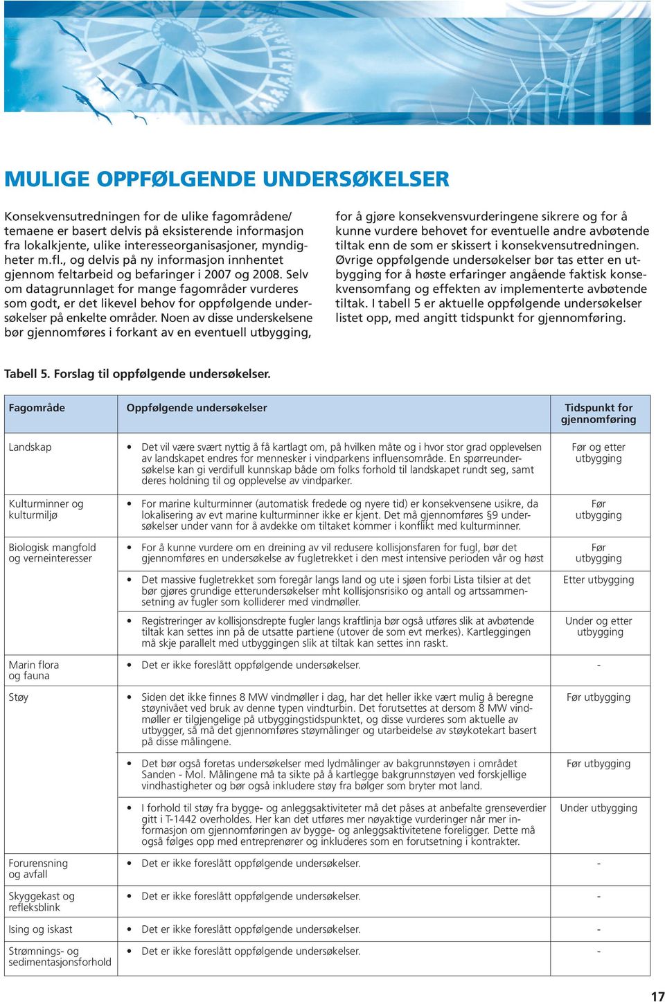 Selv om datagrunnlaget for mange fagområder vurderes som godt, er det likevel behov for oppfølgende undersøkelser på enkelte områder.