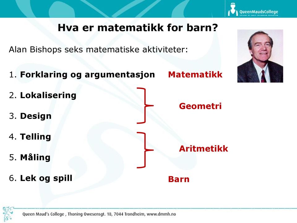 Forklaring og argumentasjon 2. Lokalisering 3.