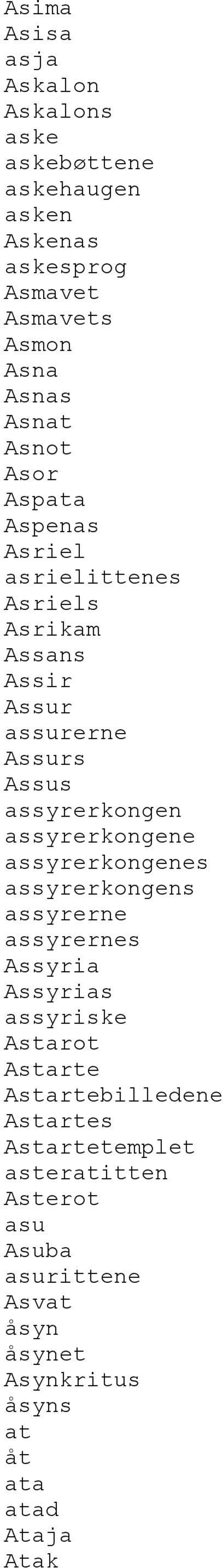 assyrerkongene assyrerkongenes assyrerkongens assyrerne assyrernes Assyria Assyrias assyriske Astarot Astarte