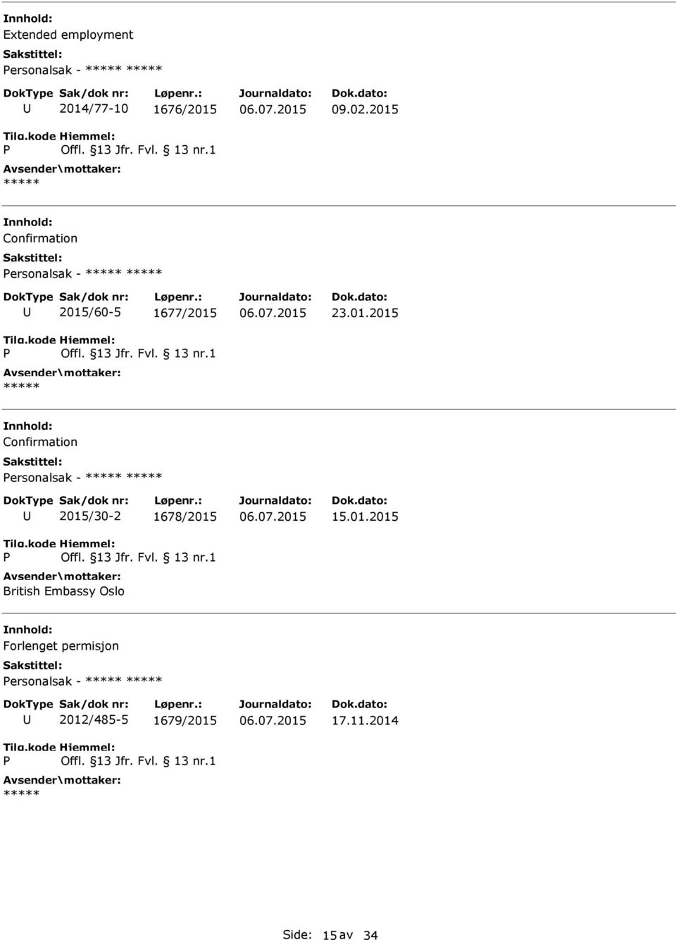 Confirmation ersonalsak - 2015/30-2 1678/2015 British Embassy Oslo 15.