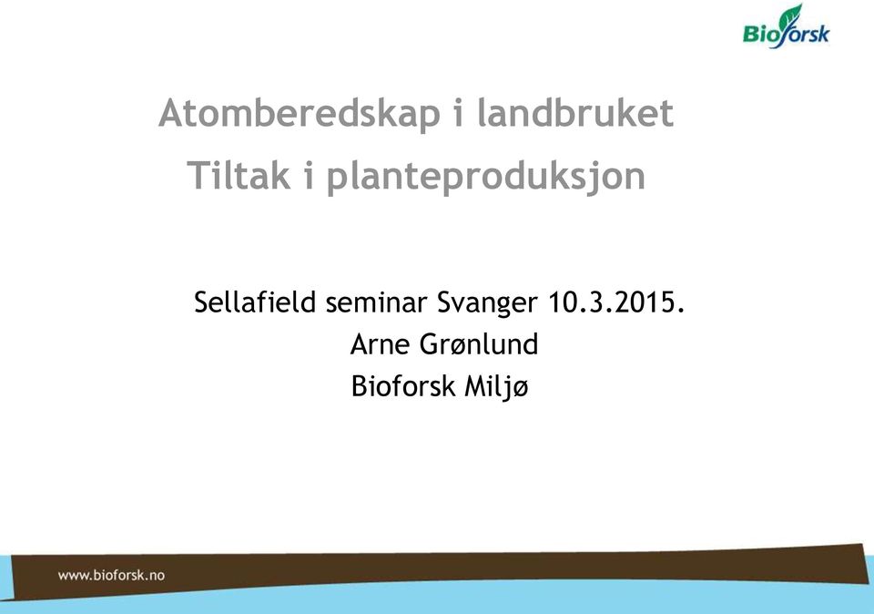 Sellafield seminar Svanger 10.