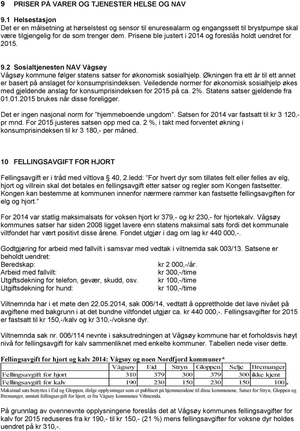 Økningen fra ett år til ett annet er basert på anslaget for konsumprisindeksen. Veiledende normer for økonomisk sosialhjelp økes med gjeldende anslag for konsumprisindeksen for 2015 på ca. 2%.