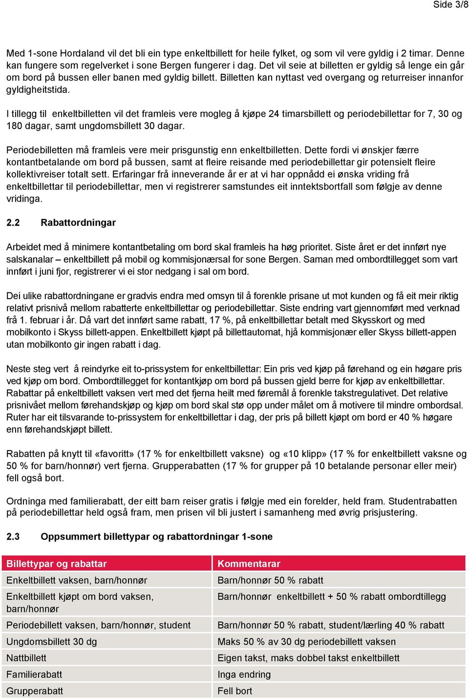 I tillegg til enkeltbilletten vil det framleis vere mogleg å kjøpe 24 timarsbillett og periodebillettar for 7, 30 og 180 dagar, samt ungdomsbillett 30 dagar.