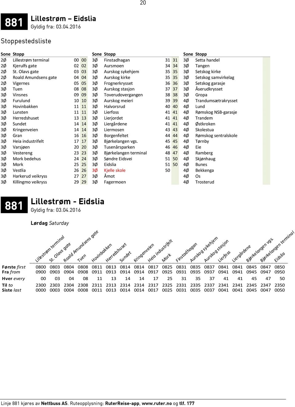 09 3Ø Toverudovergangen 38 38 3Ø Gropa 3Ø Furulund 10 10 3Ø Aurskog meieri 39 39 4Ø Trandumsætrakrysset 3Ø Hovinbakken 11 11 3Ø Halvorsrud 40 40 4Ø Lund 3Ø Lunsten 11 11 3Ø Lierfoss 41 41 4Ø Rømskog