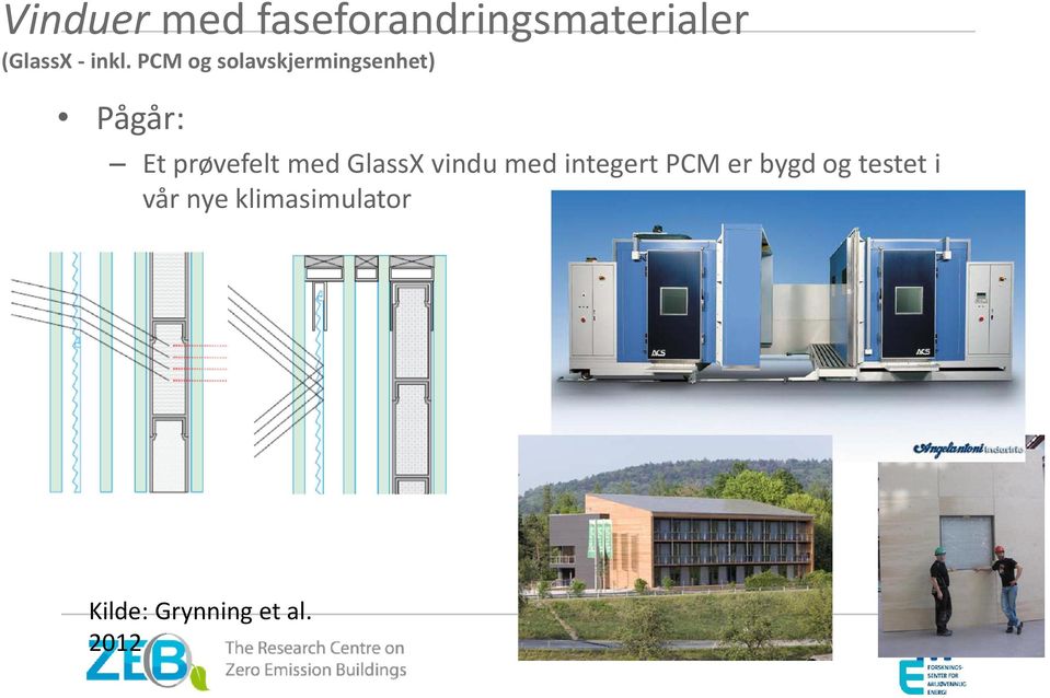 prøvefelt med GlassX vindu med integert PCM er bygd