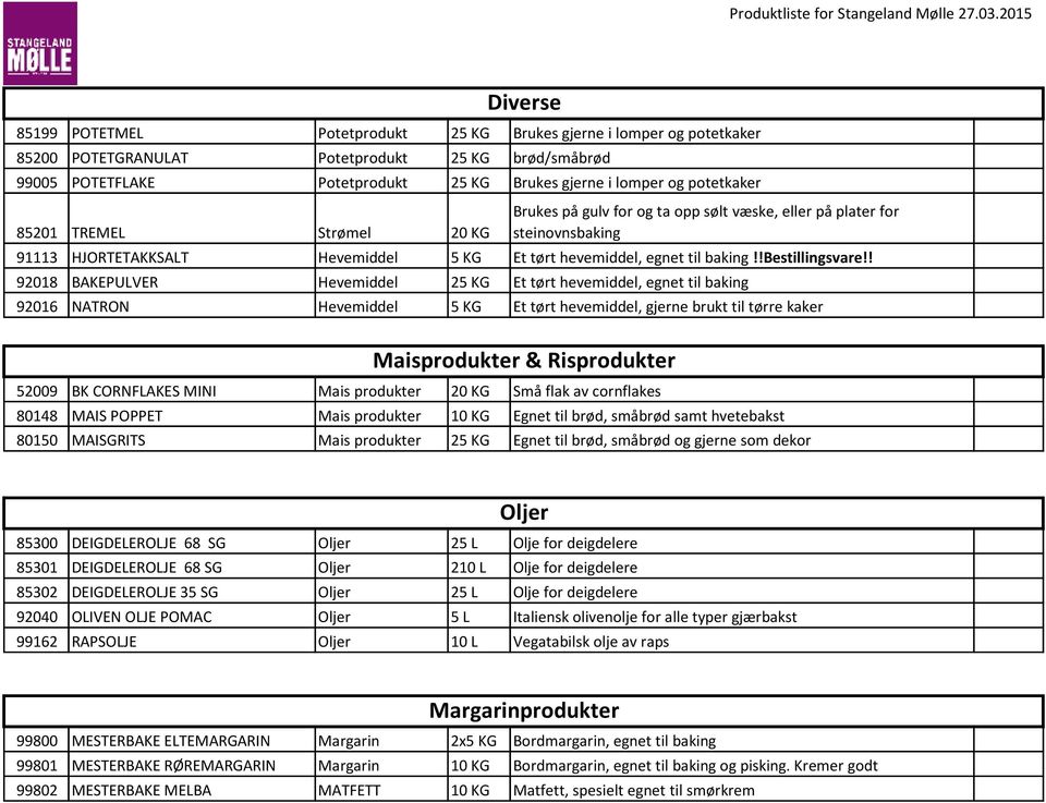 væske, eller på plater for steinovnsbaking Et tørt hevemiddel, egnet til baking!!bestillingsvare!