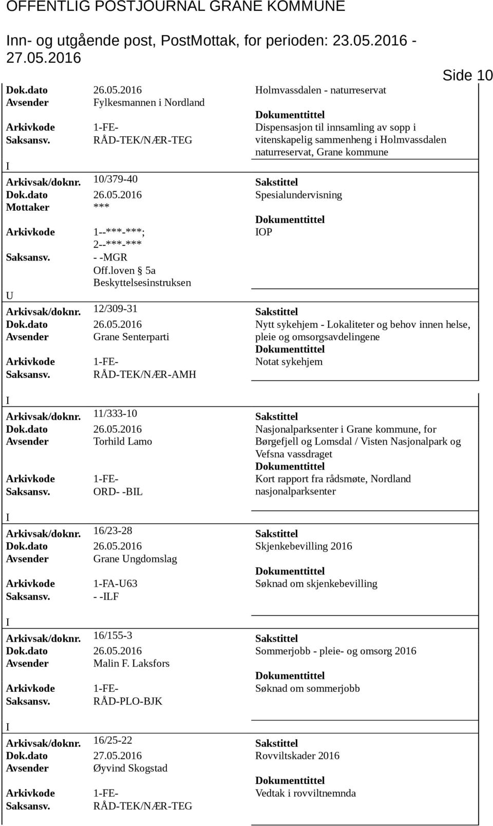 RÅD-TEK/NÆR-TEG vitenskapelig sammenheng i Holmvassdalen naturreservat, Grane kommune Arkivsak/doknr. 10/379-40 Sakstittel Dok.dato 26.05.