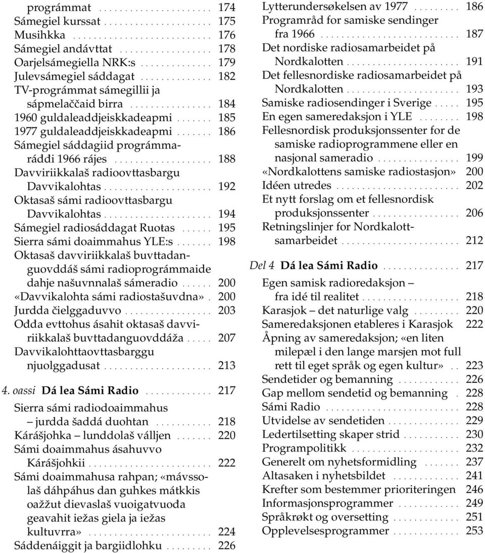 ...... 186 Sámegiel sáddagiid prográmmaráđđi 1966 rájes................... 188 Davviriikkalaš radioovttasbargu Davvikalohtas..................... 192 Oktasaš sámi radioovttasbargu Davvikalohtas.