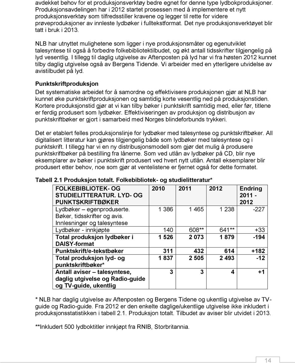 fulltekstformat. Det nye produksjonsverktøyet blir tatt i bruk i 2013.