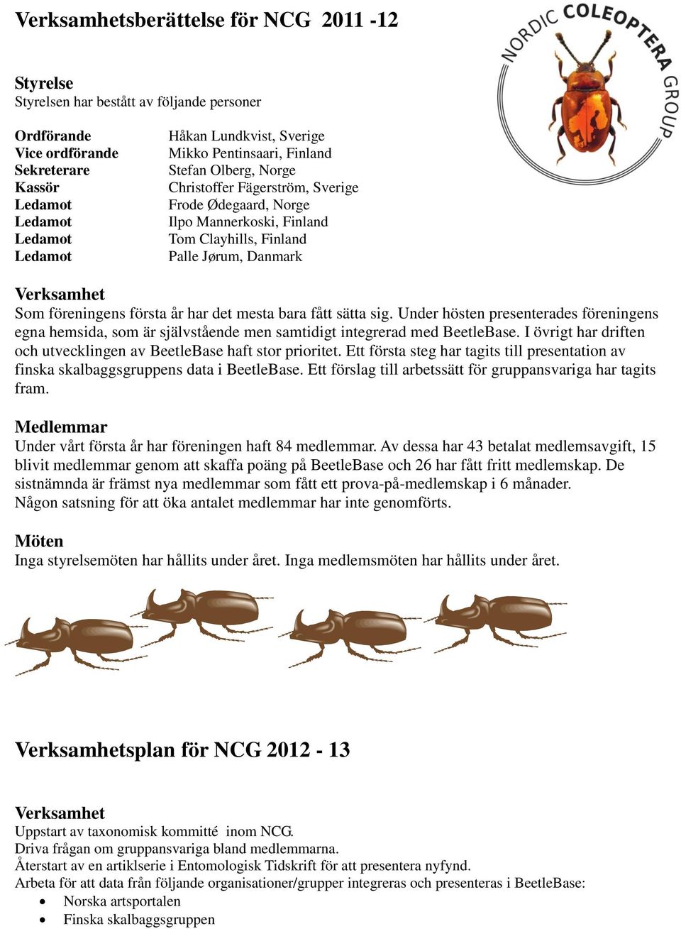 Under hösten presenterades föreningens egna hemsida, sm är sjävstående men samtidigt integrerad med BeeteBase. övrigt har driften ch utveckingen av BeeteBase haft str priritet.