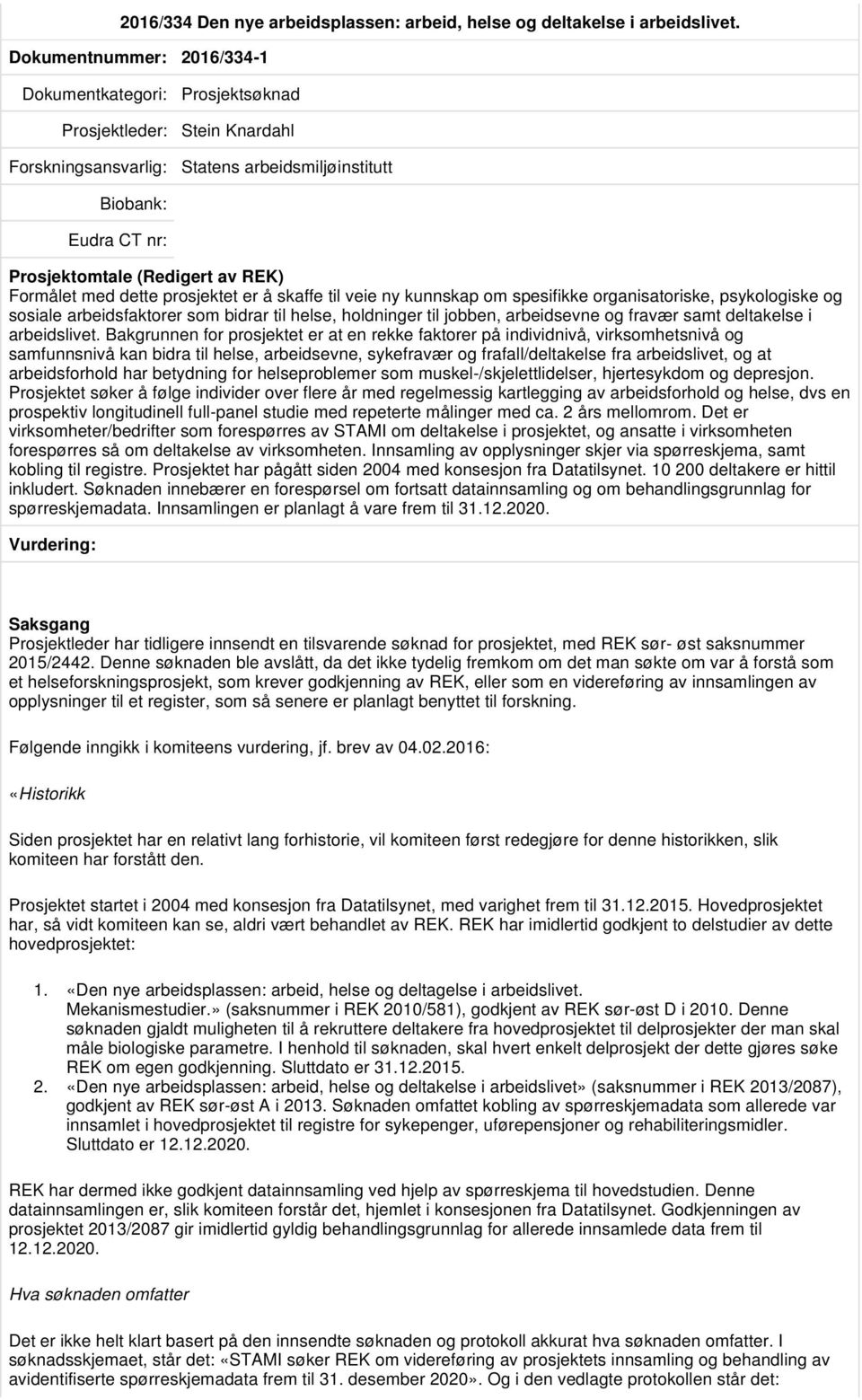 om spesifikke organisatoriske, psykologiske og sosiale arbeidsfaktorer som bidrar til helse, holdninger til jobben, arbeidsevne og fravær samt deltakelse i arbeidslivet.