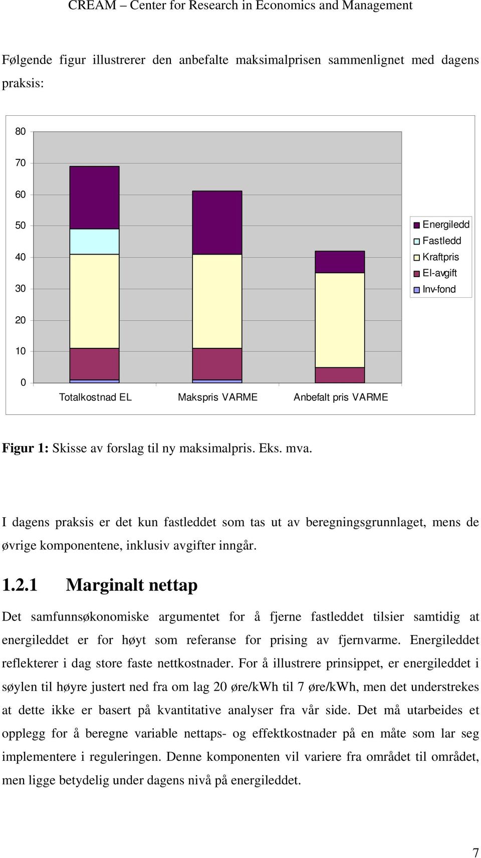 I dagens praksis er det kun fastleddet som tas ut av beregningsgrunnlaget, mens de øvrige komponentene, inklusiv avgifter inngår. 1.2.