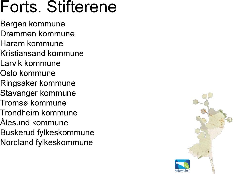 Kristiansand kommune Larvik kommune Oslo kommune Ringsaker