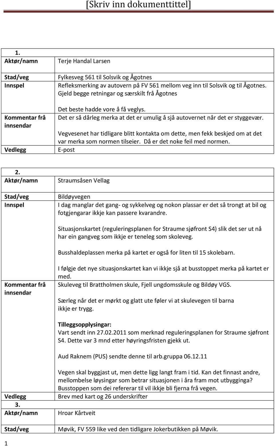 Vegvesenet har tidligare blitt kontakta om dette, men fekk beskjed om at det var merka som normen tilseier. Då er det noke feil med normen. E-post 2.