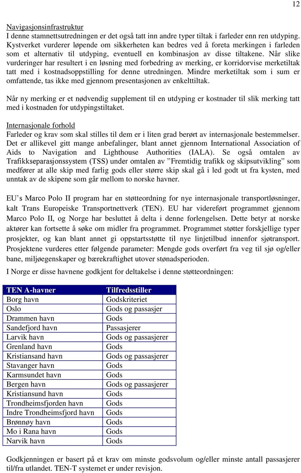 Når slike vurderinger har resultert i en løsning med forbedring av merking, er korridorvise merketiltak tatt med i kostnadsoppstilling for denne utredningen.