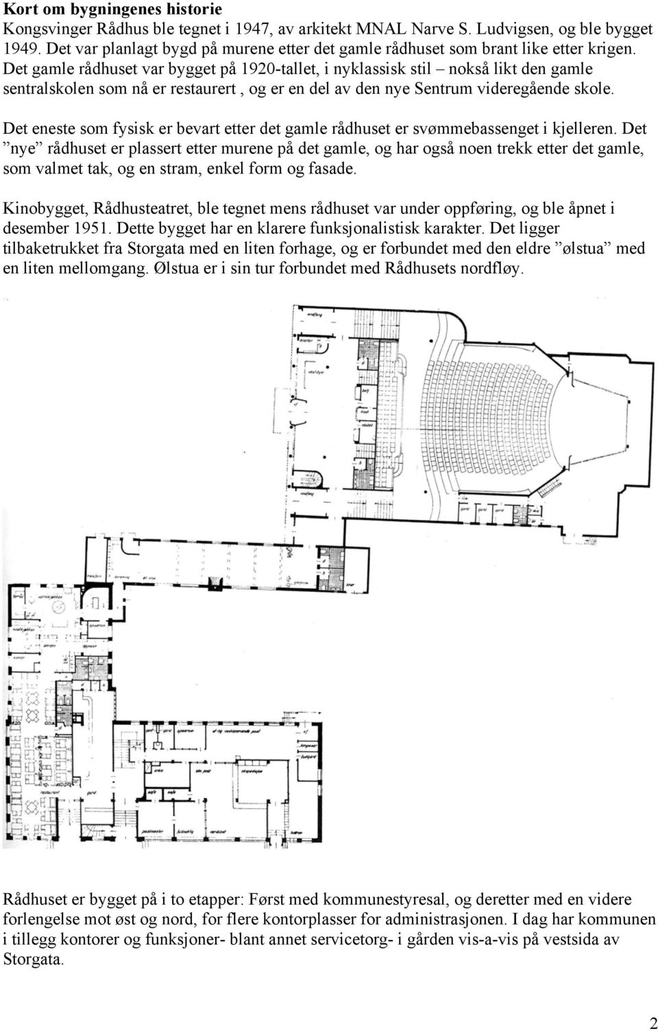 Det gamle rådhuset var bygget på 1920-tallet, i nyklassisk stil nokså likt den gamle sentralskolen som nå er restaurert, og er en del av den nye Sentrum videregående skole.