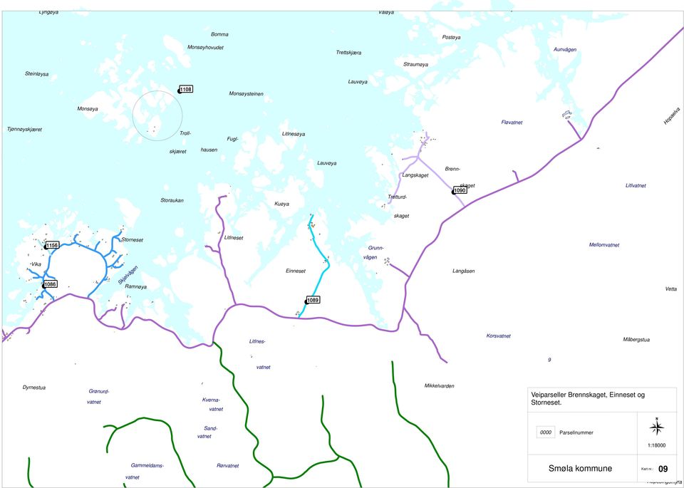 : Hopesingsmyra Val Straum Lauv Langskaget Brennskaget Tretturdskaget Grunnvågen Langåsen Mikkelvarden Lauv Litlnes Ku