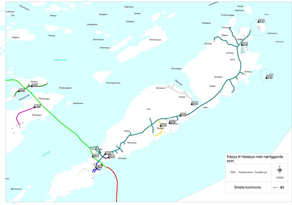 : Grønskaget Edøyvalen Kveldro Grønbukta Storhaver Dambukta Ed Norddal Gagnløysa Easkjæra Langskjæret Easkjæra Smør Litlhaver Hennings Utheim