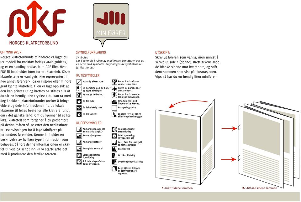 Filen er lagt opp slik at den kan printes ut og brettes og stiftes slik at du får en hendig liten trykksak du kan ta med deg i sekken.