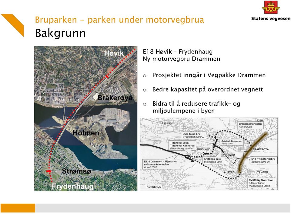 inngår i Vegpakke Drammen Bedre kapasitet på