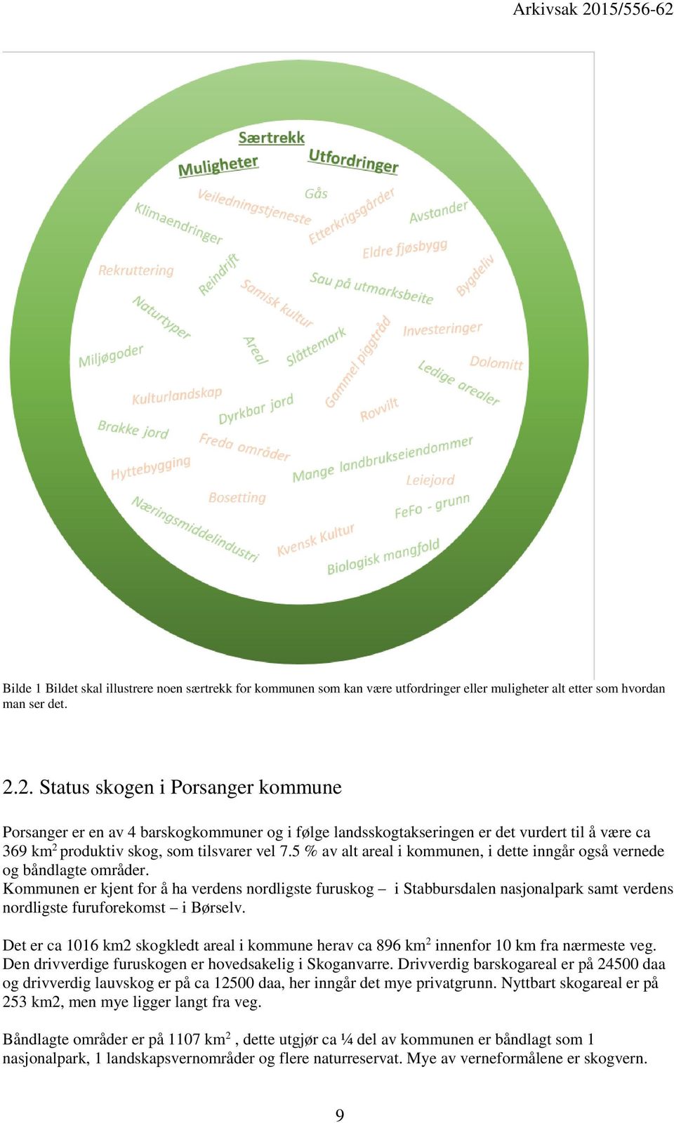 5 % av alt areal i n, i dette inngår også vernede og båndlagte områder.