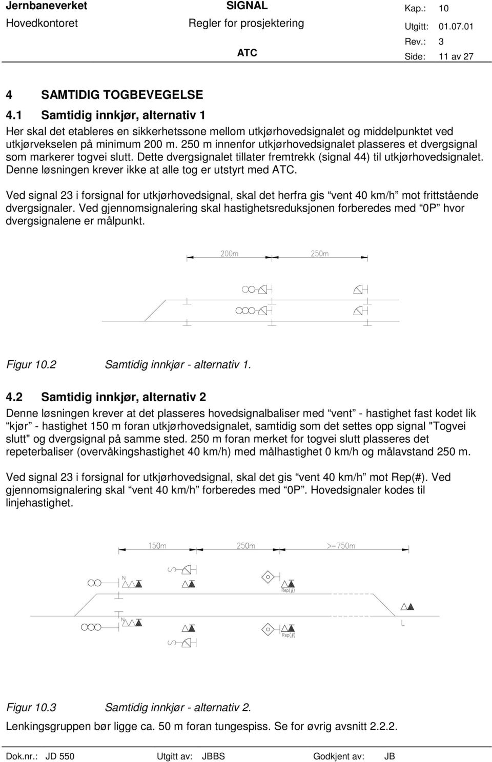 Denne løsningen krever ikke at alle tog er utstyrt med ATC. Ved signal 23 i forsignal for utkjørhovedsignal, skal det herfra gis vent 40 km/h mot frittstående dvergsignaler.