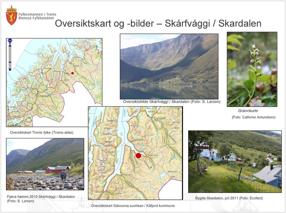Larsen) Grønnkurle (Foto: Cathrine Amundsen) Oversiktskart Troms fylke