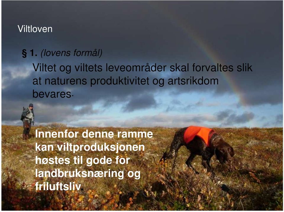 forvaltes slik at naturens produktivitet og artsrikdom