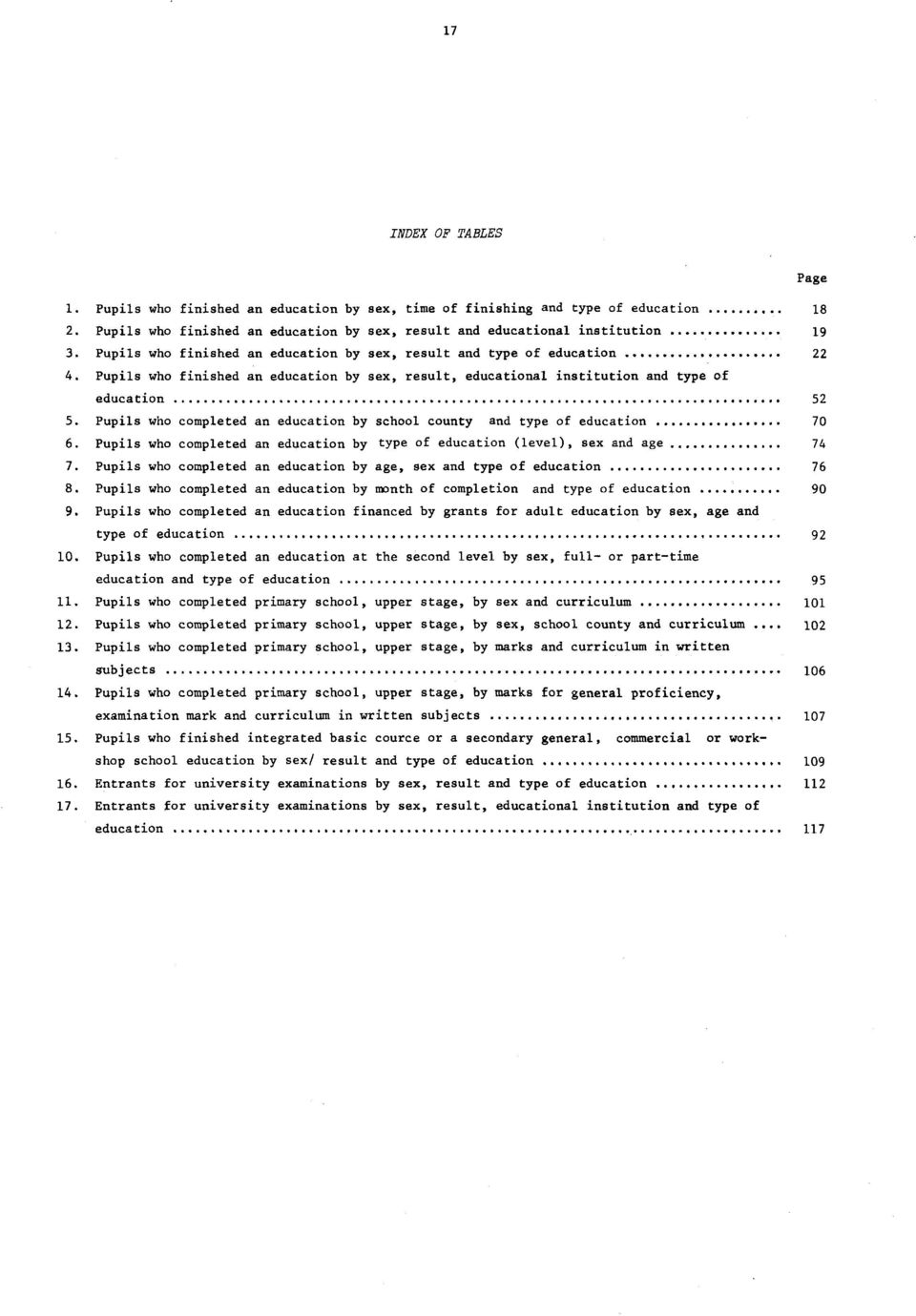 Pupils who completed an education by school county and type of education 70 6. Pupils who completed an education by type of education (level), sex and age 74 7.