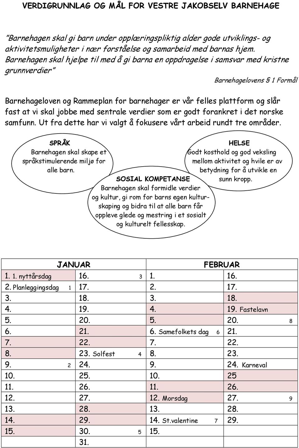 vi skal jobbe med sentrale verdier som er godt forankret i det norske samfunn. Ut fra dette har vi valgt å fokusere vårt arbeid rundt tre områder.