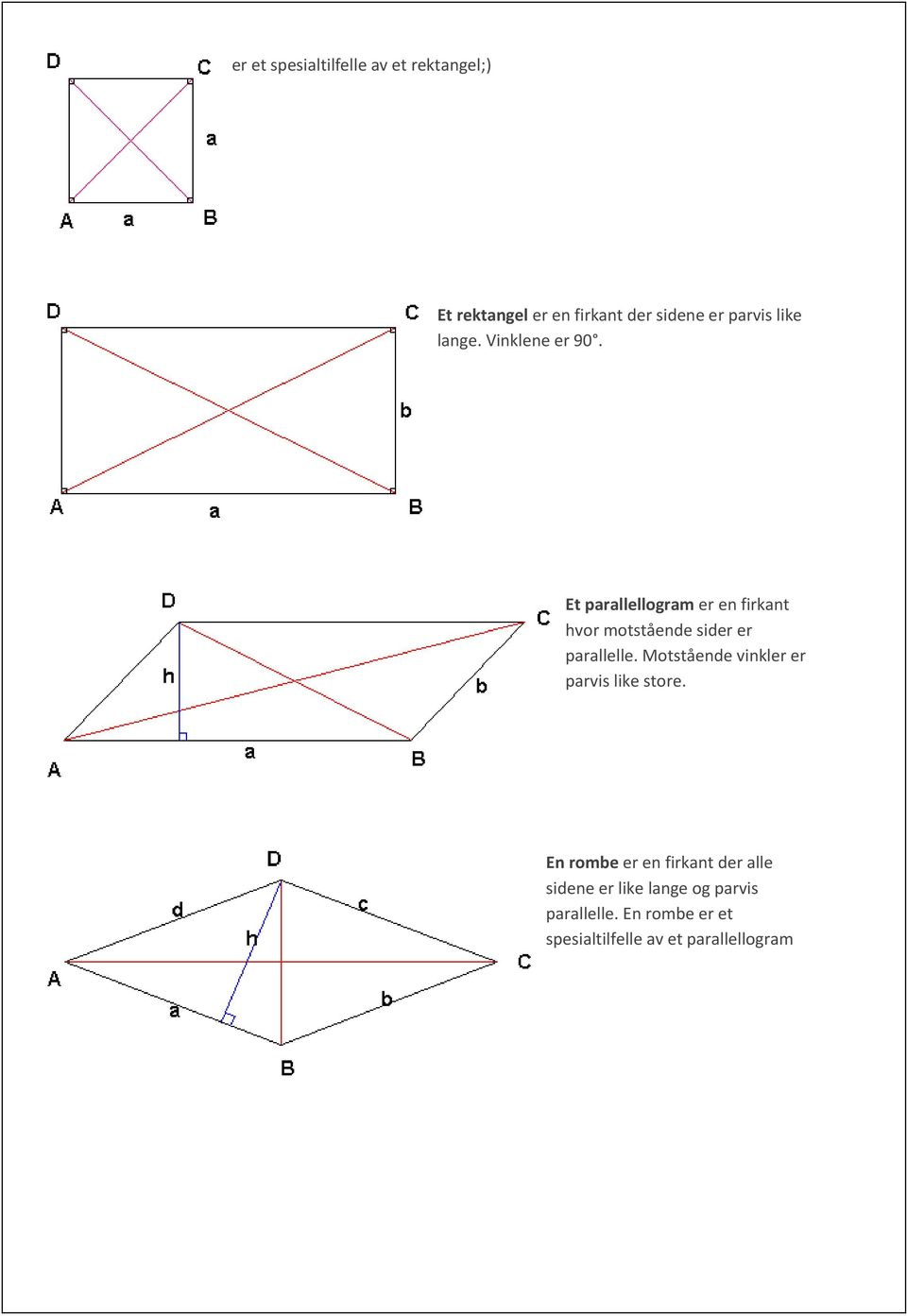Et parallellogram er en firkant hvor motstående sider er parallelle.
