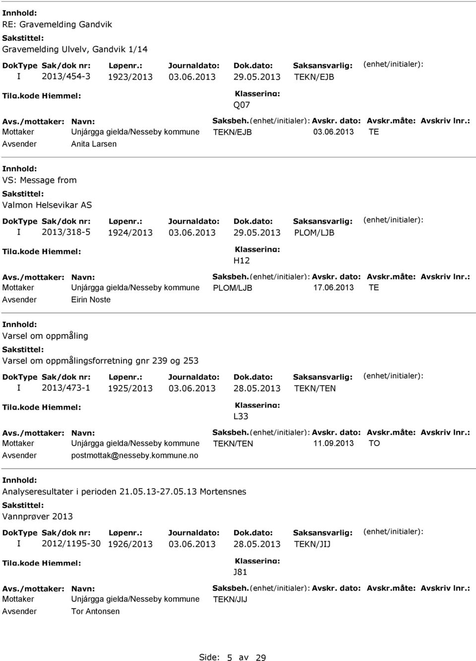 dato: Avskr.måte: Avskriv lnr.: Mottaker Unjárgga gielda/nesseby kommune LOM/LJB 17.06.