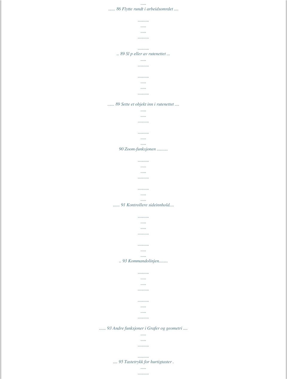 91 Kontrollere sideinnhold..... 93 Kommandolinjen.