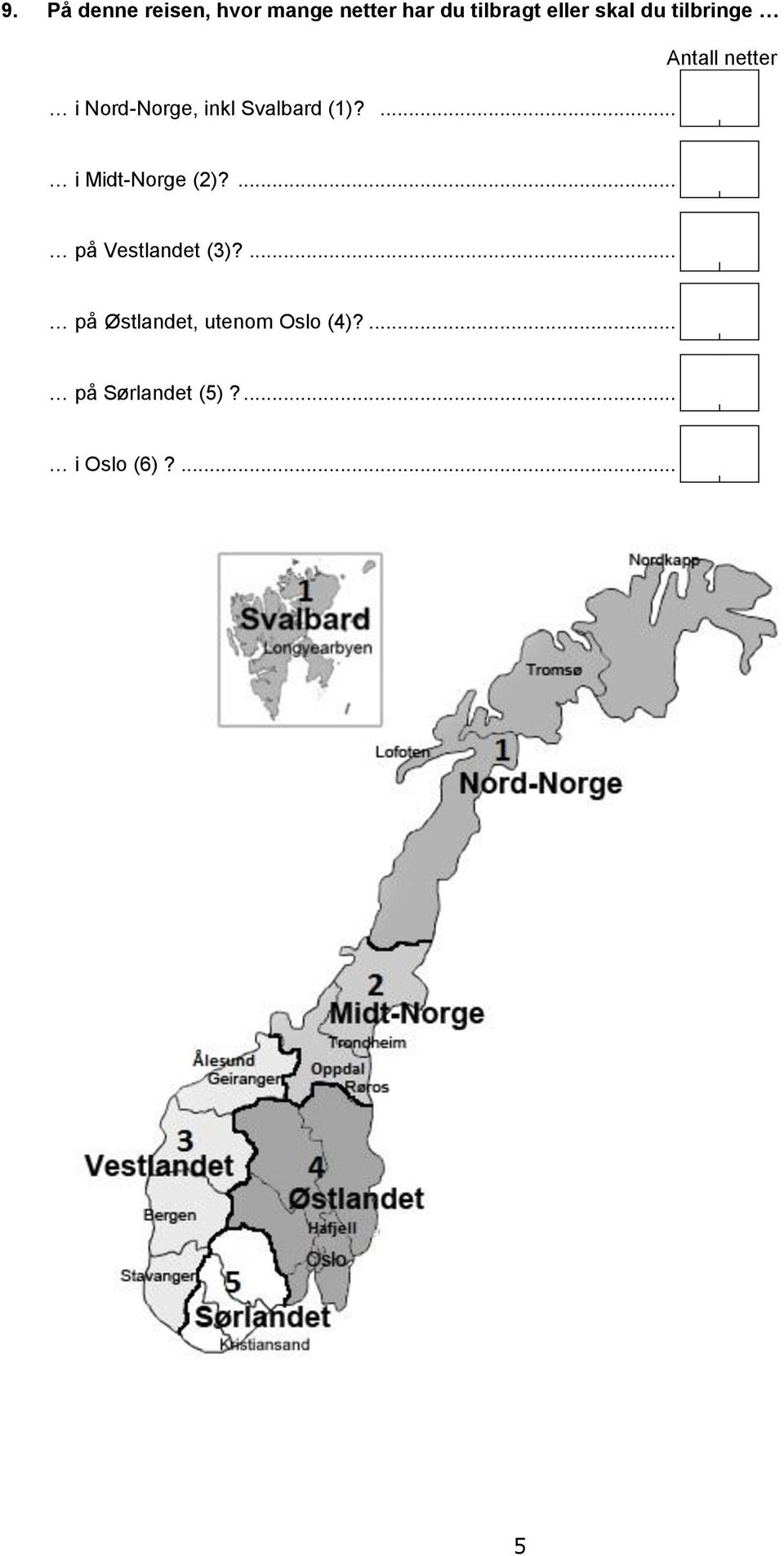 ... Antall netter i Midt-Norge (2)?... på Vestlandet (3)?