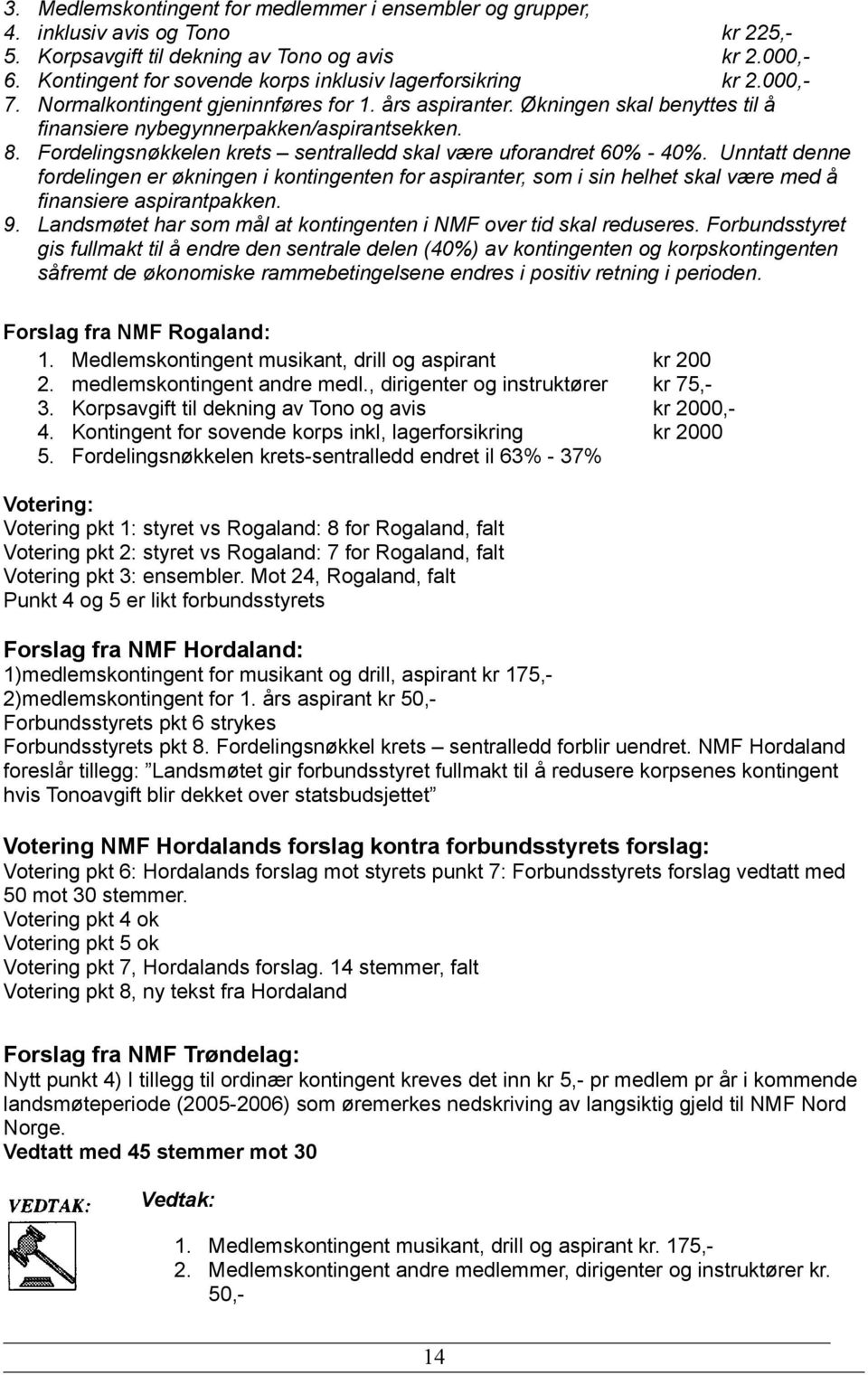 Fordelingsnøkkelen krets sentralledd skal være uforandret 60% - 40%. Unntatt denne fordelingen er økningen i kontingenten for aspiranter, som i sin helhet skal være med å finansiere aspirantpakken. 9.