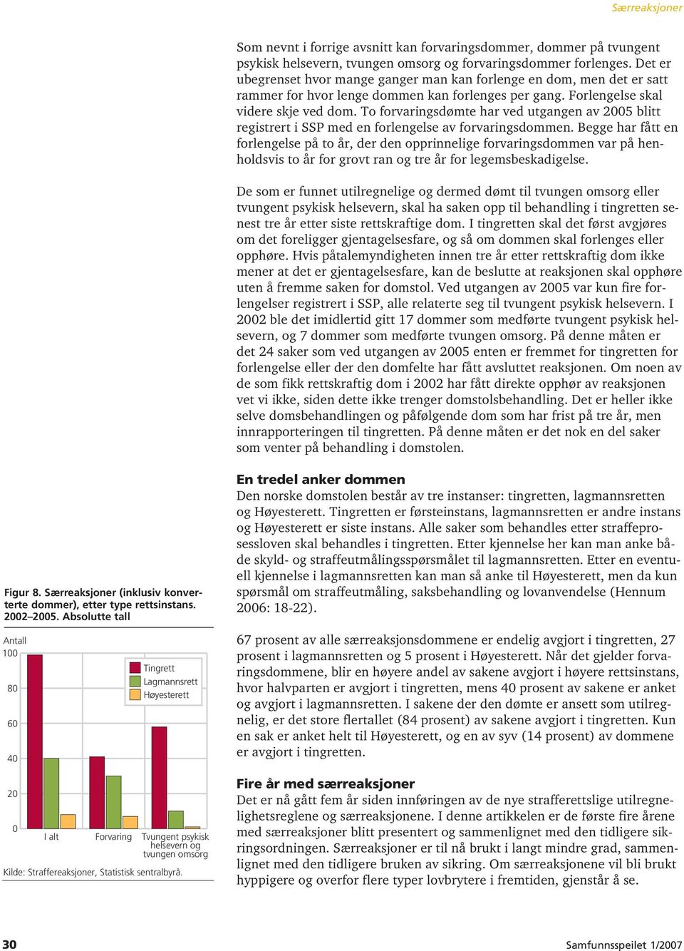 To forvaringsdømte har ved utgangen av 2005 blitt registrert i SSP med en forlengelse av forvaringsdommen.