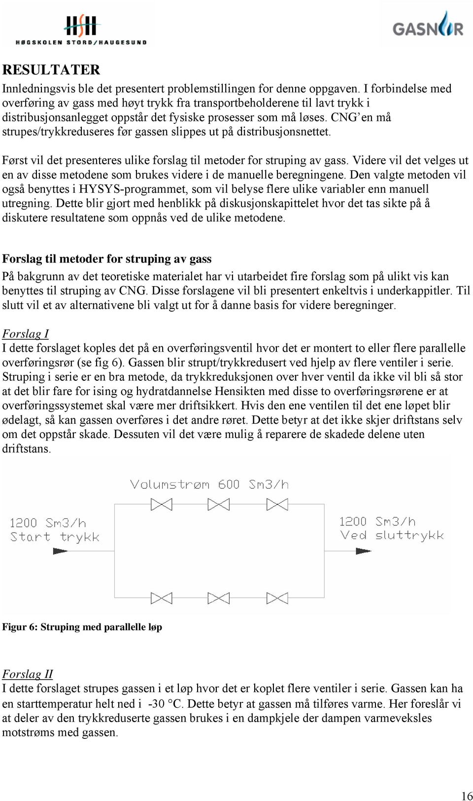 CNG en må strupes/trykkreduseres før gassen slippes ut på distribusjonsnettet. Først vil det presenteres ulike forslag til metoder for struping av gass.