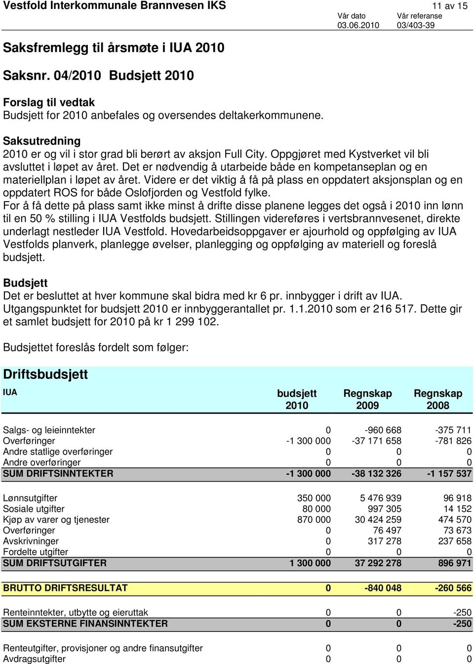 Det er nødvendig å utarbeide både en kompetanseplan og en materiellplan i løpet av året.