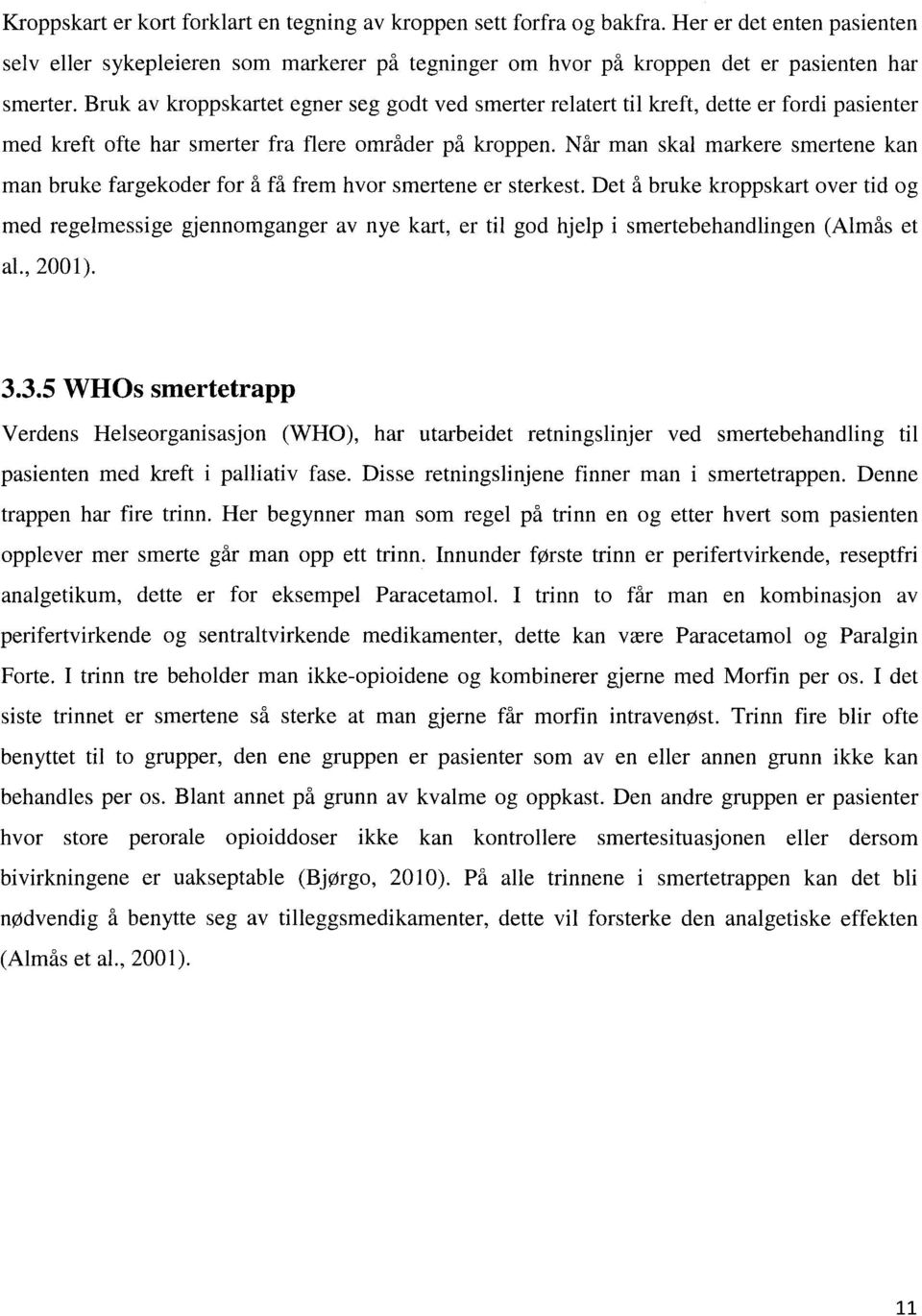 Når man skal markere smertene kan man bruke fargekoder for å få frem hvor smertene er sterkest.