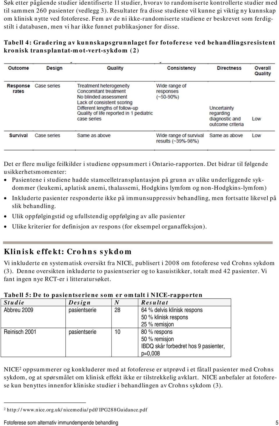 Fem av de ni ikke-randomiserte studiene er beskrevet som ferdigstilt i databasen, men vi har ikke funnet publikasjoner for disse.